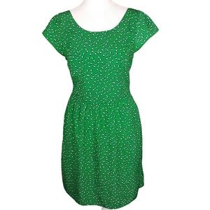 Y2K AEO Cut-Out Back Green Micro Print Dress 4